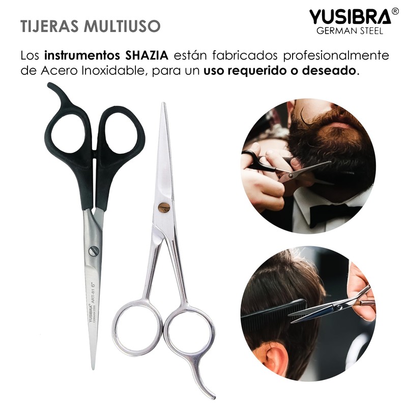 2 Tijeras Profesionales de Acero Inoxidable para Bigote y Barba