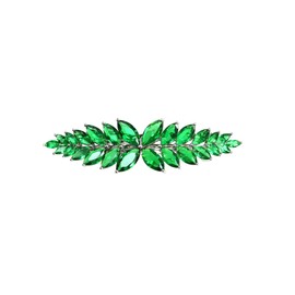 Faship Gorgeous Green CZ Crystal floral Hair Barrette