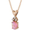 PEORA Solid 14K Rose Gold Created Pink Opal with Genuine