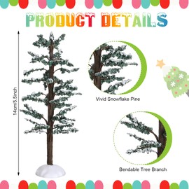 5 Pieces Christmas Decor Trees Set Christmas Snow Covered Village Trees Village Bare Branch Trees Winter Snow Artificial Trees for Christmas Pine Trees Trees Display Holiday Anniversary Decorations