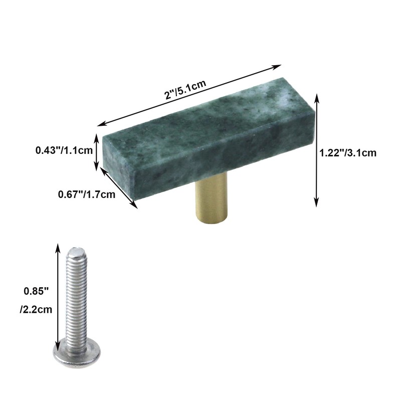Woogim 4PCS Green 2" Square Single Hole Furniture Hardware Cabinet