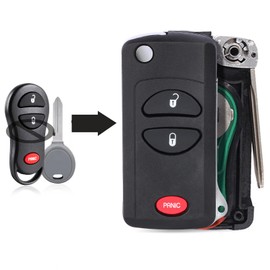 Yewong Modified Flip Key Remote Key Fob for Dodge Ram 1500 2500 3500 2002-2005 Grand Caravan 1999-2003 Durango 2001-2003 Dakota 2001-2004 GQ43VT17T 04686481 315MHz