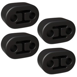 Pack of 4 Rubber Exhaust Hangers, Universal Car Exhaust Holder, Suitable for All Vehicles, To Protect The Rear System, 2 Holes 12 mm, Black