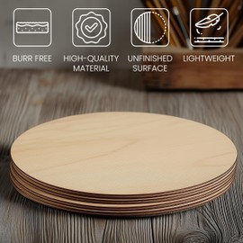 BELLE VOUS Wooden Circles, 8 Pack Unfinished Round Discs - 30cm/11.81 Inches, 3mm Thick - for Crafts, Sign Plaque, Home Decoration Ornaments