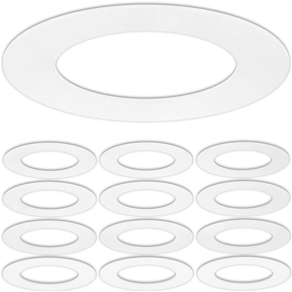 12 Pack Gloss White Goof Trim Ring for 4 Inch
