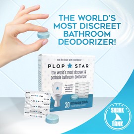 Plop Star - Odor Eliminating Toilet Tablets, Bathroom Deodorizer with Citrus Essential Oils, Individually-Wrapped Toilet Deodorizer, Single-Use Bathroom Deodorizer Odor Eliminator, 30 Tablets