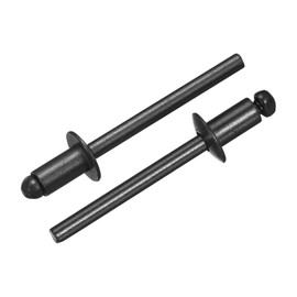 sourcing map 100Pcs 3/16"x5/16" Aluminum Dome-Head Blind Rivets, Open-End Type Blind Rivets for DIY, Sheet Metal, Automotive Repairs, Furniture, Boat, and Duct Work (Black)