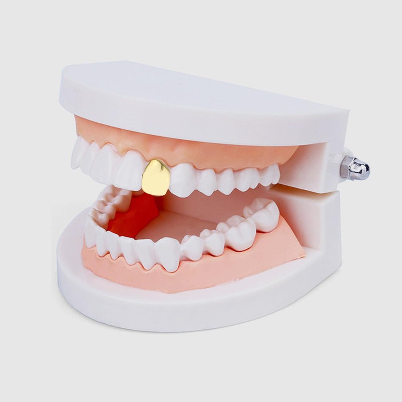 Grillz Gold Tooth Cap,18K Gold Silver Plated Grillz,Hip Hop Teeth