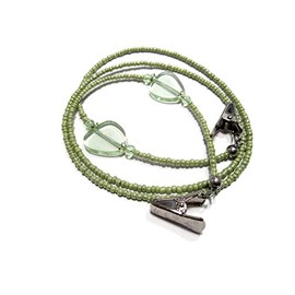 ATLanyards Light Green Decorative Beaded Glasses Chain with Clip Grips, Clip Eyeglass Holder