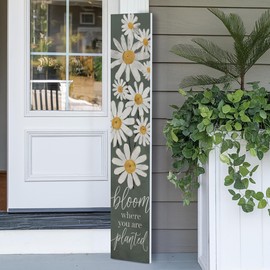 8"x48" Spring Welcome Sign for Front Porch, Hello Spring Porch Sign for Front Door Durable PVC Welcome Home Decorations for Outdoors p (Design 17)