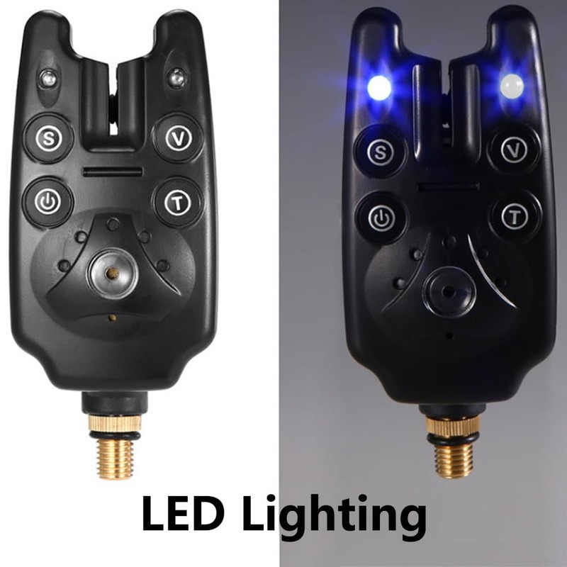Fishing Bite Alarm, 2 Pack Bite Alarm with LED Indicator,