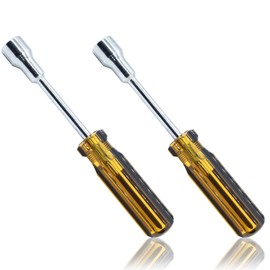 Auvotuis 2Pcs 13mm Socket Wrench Screwdriver, Hexagon Nut Driver with Steel Cushion Grip for Easy Hand-Making and Repair Projects