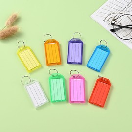 Plastic Key Tags Assorted Colours 24 PCS, ID Tags Key Tag Identifiers for Namefor Home Office and Classroom 8 Colors