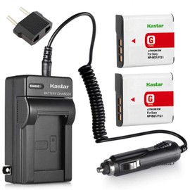 Kastar 2 Pack Battery and Charger with Car Adapter Kit for Sony NP-BG1 CyberShot DSC-H3 DSC-H7 DSC-H9 DSC-N1 DSC-N2 DSC-T100 DSC-T20 DSC-W100 DSC-W130 DSC-W150 DSC-W200 DSC-W50 DSC-W70 DSC-W80 DSC-W90