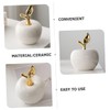 Alipis Ceramic Apple Ornament Statue Crafts Apple Desktop Ornament Small