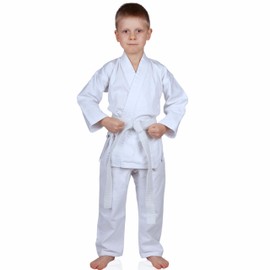 MACS Karate gi Martial Arts Elastic Drawstring Karate Uniform For Kids & Adult Lightweight Student Gi with Free Belt 00 (3'9"-4'/50 lbs)