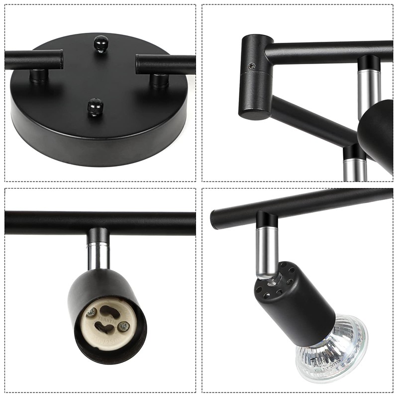Unicozin LED 8 Light Track Lighting Kit, 54.13'' Black 8