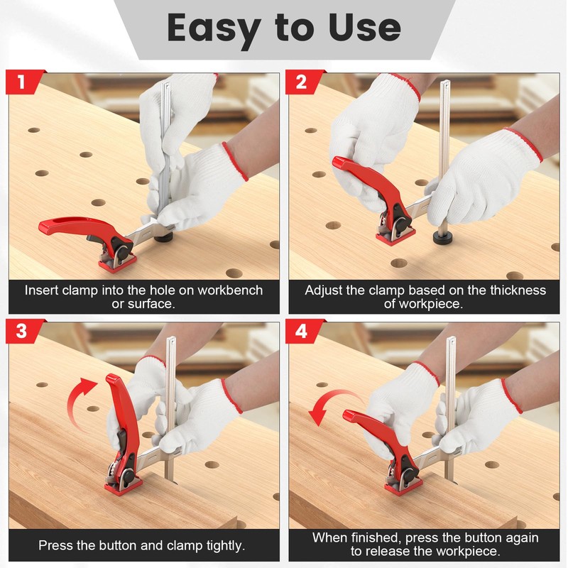 Housolution Bench Dog Clamp, 3/4 inch Dog Holes Workbench Clamp