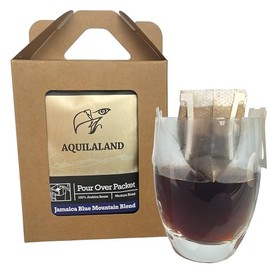 Aquilaland Jamaica Blue Mountain Blend, Medium Roast, 100% Arabica, Pour Over Drip Bag Coffee (7 Servings)