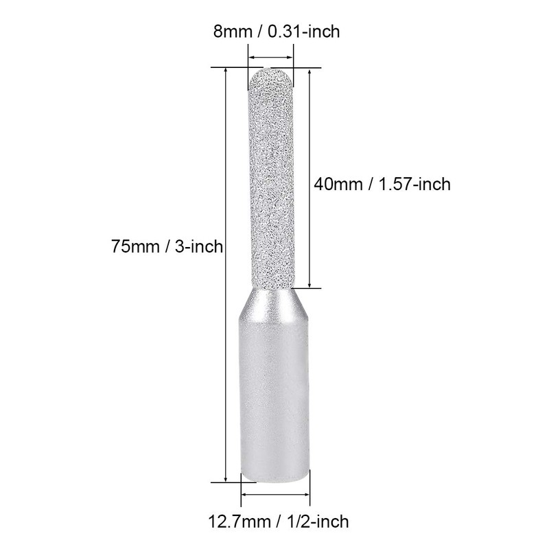 sourcing map 8mm Diamond Straight Router Bit Brazed Cylinder Profile