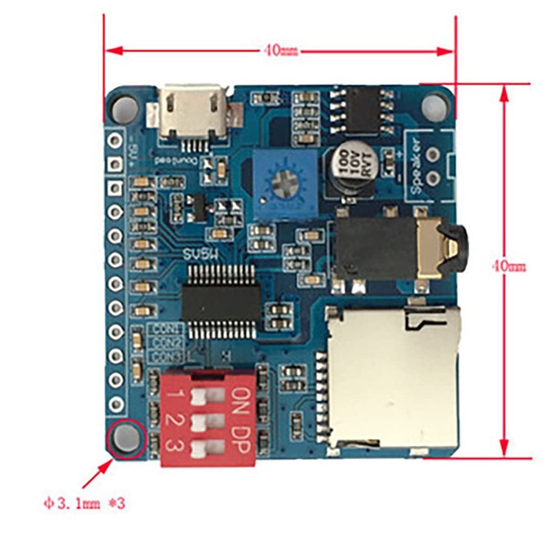 Grnlucja DY-SV5W Voice Playback Module for MP3 Music Player Voice