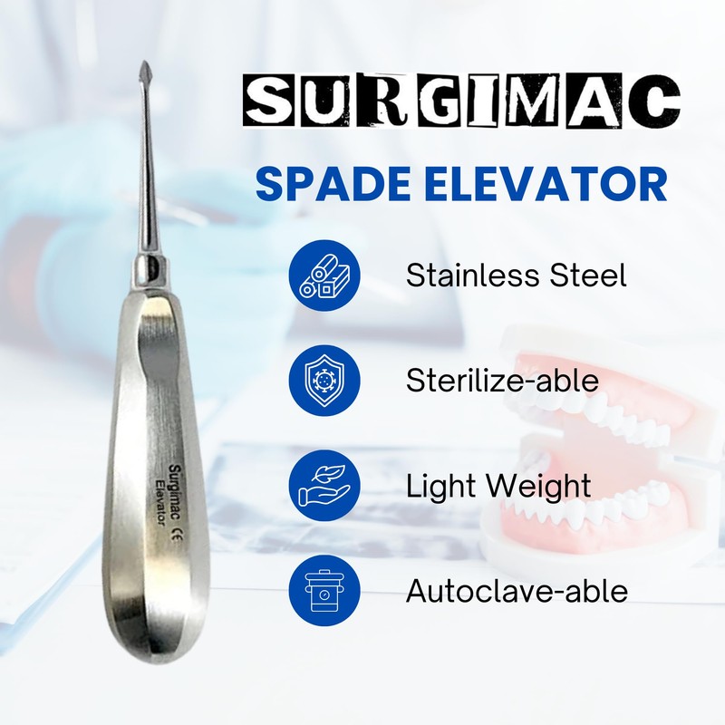 SURGIMAC Dental Elevator #60 Spade Elevator Concave Tip Stainless Steel