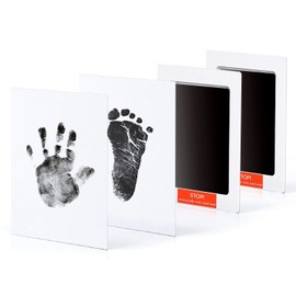 Newthinking Baby Handprint and Footprint Photo Frame Kit for Newborn Boys and Girls, Babyprints Paper and Clean Touch Ink Pad to Create Baby's Prints, Amazing Baby Shower Gifts