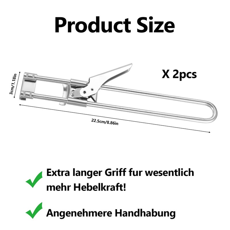 2 Pcs Manual Can Openers, Adjustable Jar Can Openers, Easy