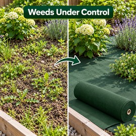 1.2Mx5M Heavy-Duty Green Weed Barrier Fabric – Non-Woven Ground Cover for Gardens, Farms, Orchards & Flower Beds