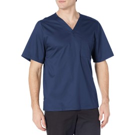 Cherokee Scrubs Men's Luxe V-Neck Top, Navy, Large