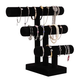 Pinkgarden Jewellery Stand for Women Girls T-Bar Jewellery Holder for Bracelet Necklace Watch Jewellery Organiser Gift for Women Girls, Velvet