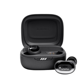 JBL Live Free 2 TWS, JBL Signature Sound, True Adaptive Noise Cancelling with Smart Ambient, 35 (7+28) hours of playback with wireless charging, 6 mics for perfect calls with zero noise, Black