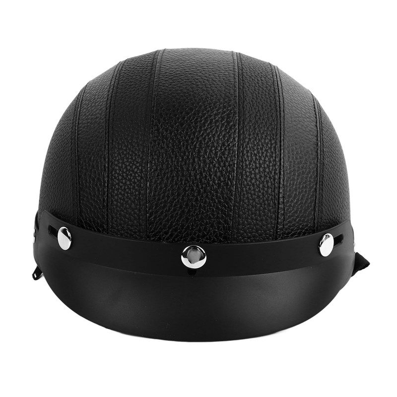 Half Helmet Breathable Sun Blocking Retro Safe PU Leather Motorcycle
