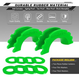 AUTMATCH D Ring Shackle Isolators Washers Kit - 2 Rubber Shackle Isolators with 8 Washers, Fits 3/4 Shackles Protect and Prevents Rattling, Shackle Cover Green