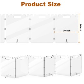 Clear Acrylic Pet Dog Gate - Folding Transparent Gates for Small Dogs Pets - Freestanding Foldable Tall Puppy Doggy Fence Door for Inside Indoor House Doorways Room Divider Barrier