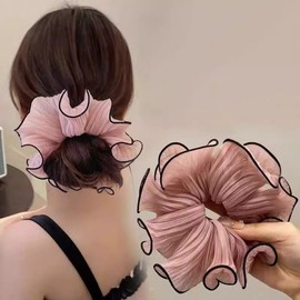 Decorative Hair Scrunchie for Women's Fashion Black 5ea