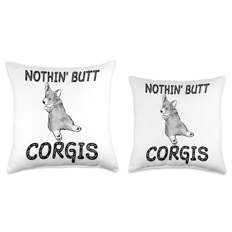 Nothin' Butt Corgis Throw Pillow