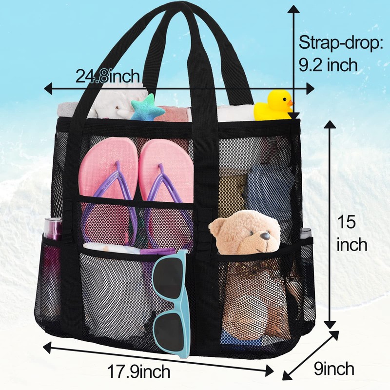 wanchel Mesh Beach Bags for Women - Plus Waterproof Sandproof