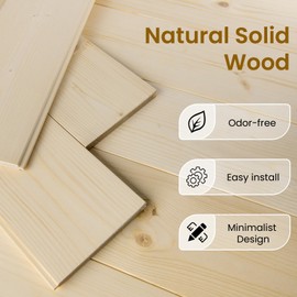 SMARTSTANDARD 32in x 84in Sliding Barn Door with 6ft Barn Door Hardware Kit Included, Unfinished Solid Spruce Wood Door, Assembly Required, DIY, Stainable, Natural