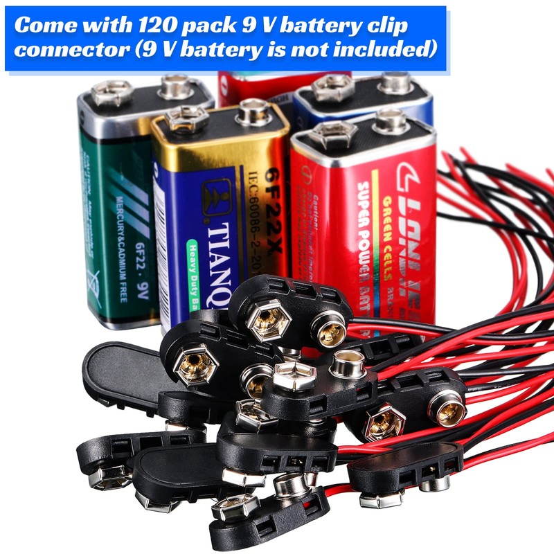 BBTO 9v Battery Connector 9v Battery Connector Clip Long Cable