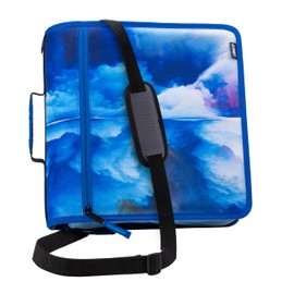 Case-it Mighty Zip Tab School Zipper Binder | 3-Inch O-Rings, 600-Sheet Capacity, 5-Subject Expanding File Folder, Multiple Pockets & Storage Organizer, Shoulder Strap | D-146 Glacier