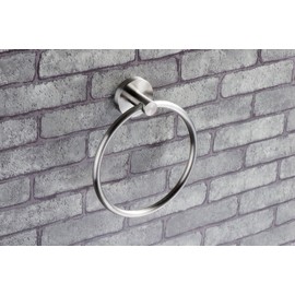 Ambrosya® | Exclusive towel rail made of stainless steel | Bathroom Bathroom Holder Bracket Towel Towel Hook Towel Rack Towel Ring Towel Rack Ring (Stainless Steel (Brushed))