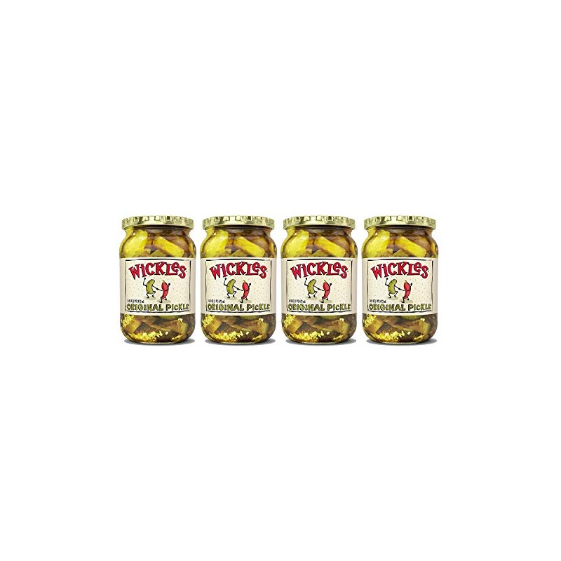 Wickles Pickles, Sweet Chips, 16-Ounce Glass(Pack of 4)