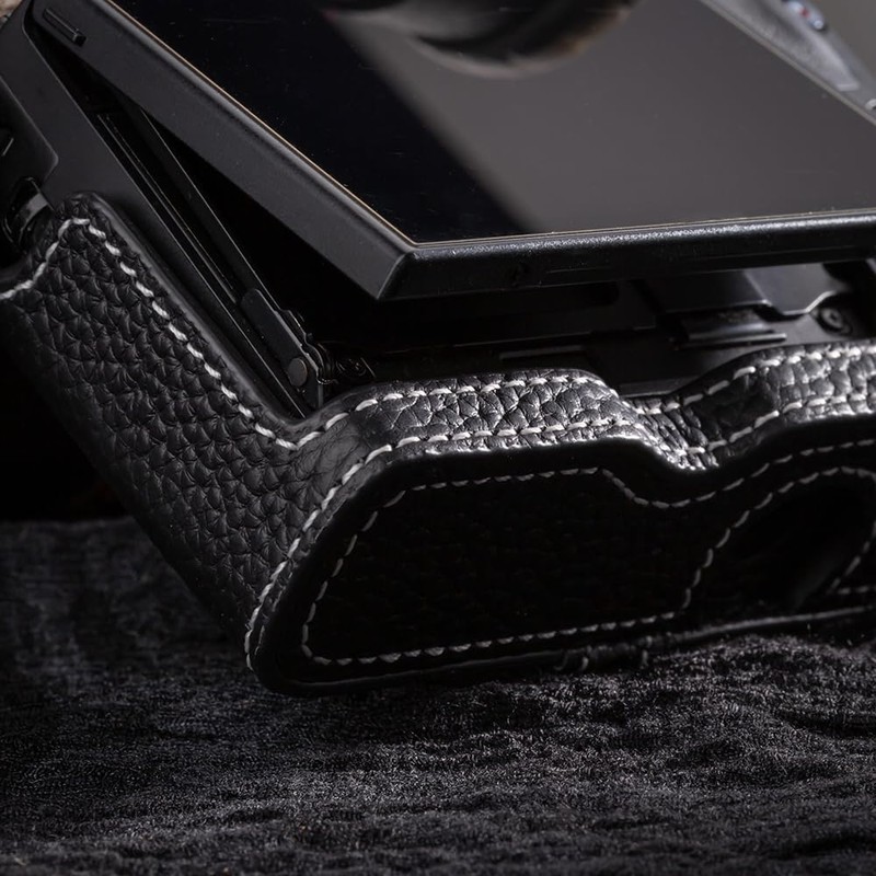 Vintage Genuine Leather Camera Case Handcrafted Half-Wrap Camera Case for