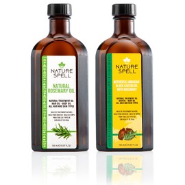Nature Spell Nature Spell Rosemary Oil For Hair Growth Duo 150ml x 2, Treats Dry & Damaged Hair, Rosemary Oil Fusion Duo Pre-Diluted With Almond & Castor Oil, Made In The UK