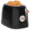 CROWNFUL 2-Slice Toaster, Extra Wide Slots Toaster, Retro Stainless Steel