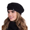 Kamea Ariel Women's Beret Winter Headpiece Patterned Warm, black