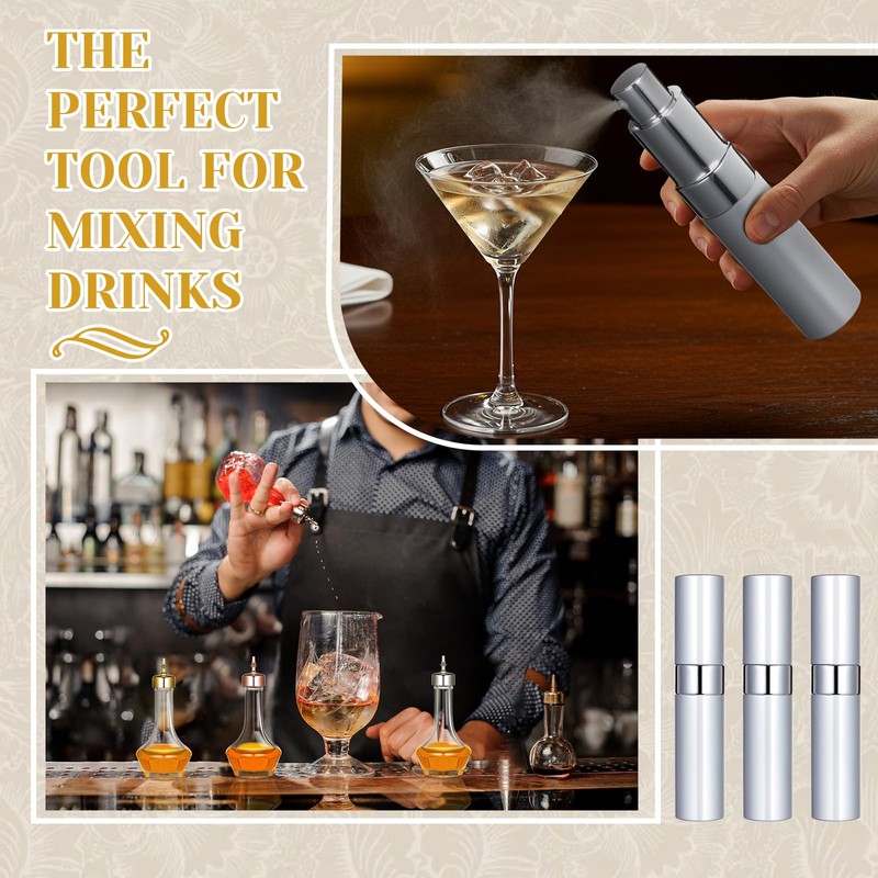 Teenyyou 6 Pcs Bitters Bottle Set Include 3 Glass Bitter