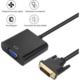 YOU ER MEI Adaptador DVI a VGA Activo DVI-D a VGA Convertidor 24 + 1 de Hombre a Mujer Compatible con 1080p / 3D para Que Los Sistemas DVI se Conecten a Las Pantallas VGA