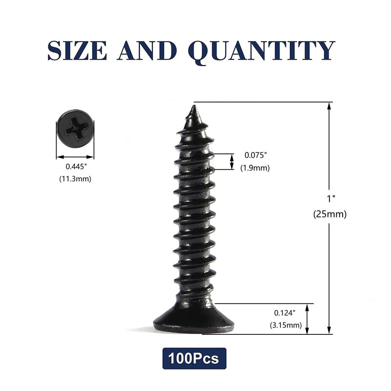 #14 x 1 Wood Screw 100Pcs 18-8 (304) Stainless Steel